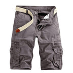New Men Plaid Pockets Cargo Short Casual Pants