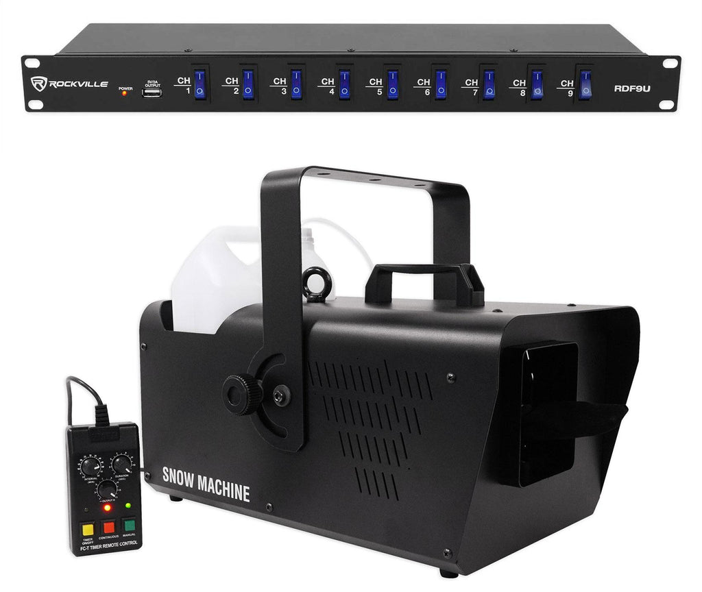 Chauvet DJ SM 250 DMX Snow Machine w/ Wired Timer Remote SM250 + Power Strip