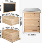 bees box wooden kit bee nest beekeeping equipment beekeeper tool for bee hive supply nest frame with metal roof (color : 20 frame 2 layer)