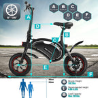 ANCHEER Folding Electric Bike Electric Bicycle E-Bike 350W Powerful Motor Waterproof Ebike with 15 Mile Range, APP Speed Setting