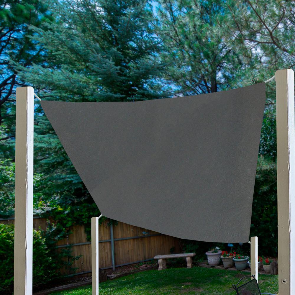 117 in. H x 117 in. W Dark Gray Square Outdoor Patio Sun Shade Tarp