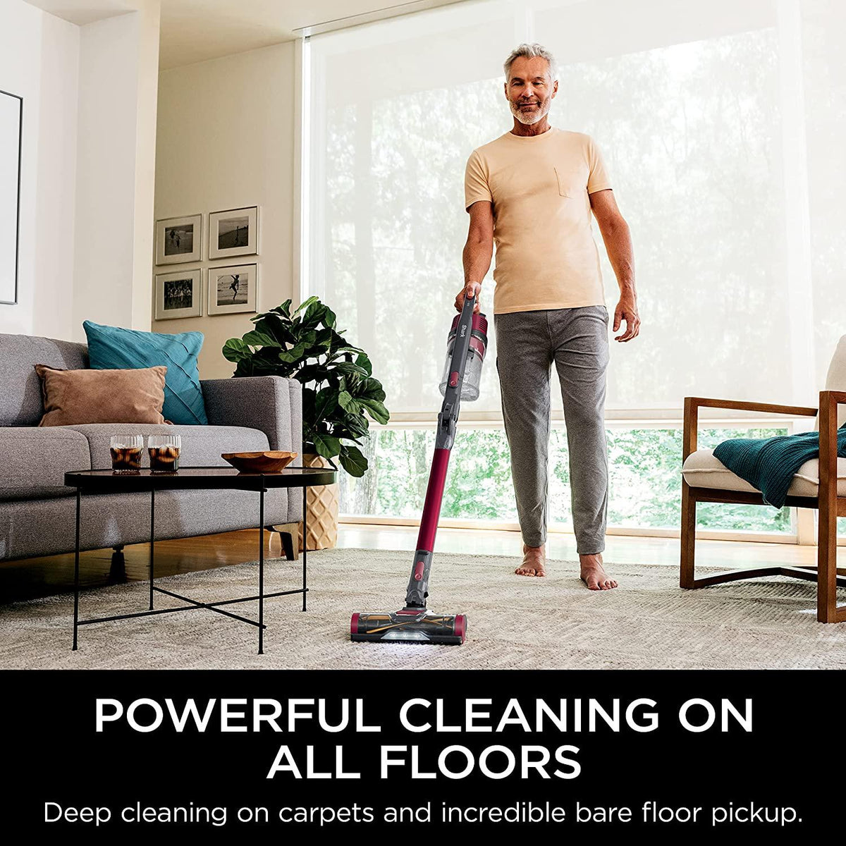 Shark IZ163H Pet Plus Cordless Stick Vacuum with Self-Cleaning Brushroll, PowerFins, MultiFLEX, Crevice Tool &amp; Pet Multi-Tool, 40-min Runtime, Raspberry