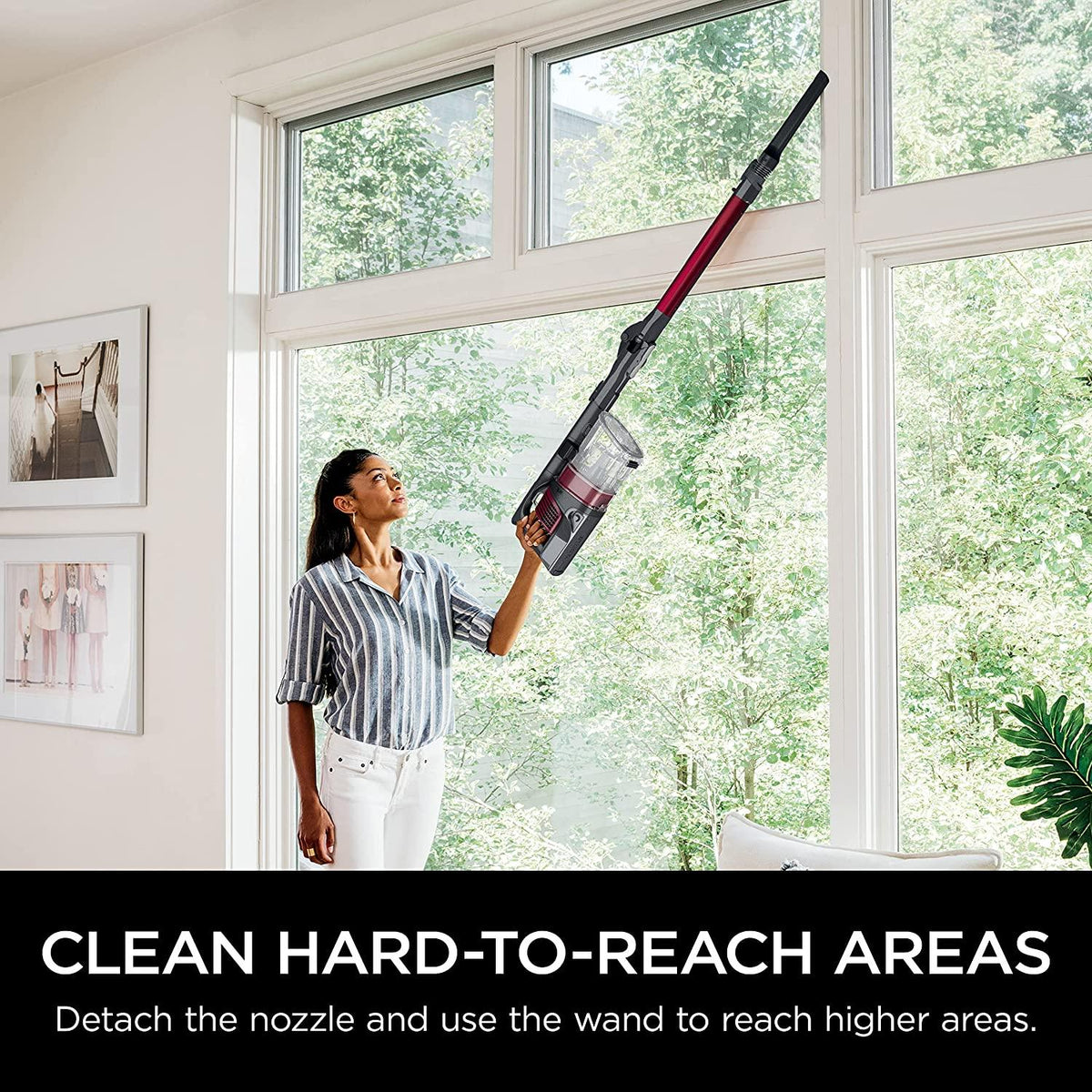 Shark IZ163H Pet Plus Cordless Stick Vacuum with Self-Cleaning Brushroll, PowerFins, MultiFLEX, Crevice Tool &amp; Pet Multi-Tool, 40-min Runtime, Raspberry