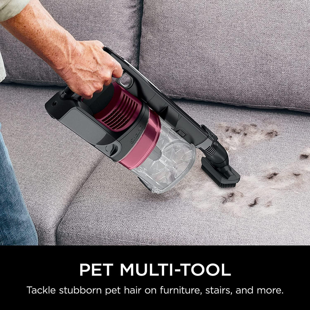 Shark IZ163H Pet Plus Cordless Stick Vacuum with Self-Cleaning Brushroll, PowerFins, MultiFLEX, Crevice Tool &amp; Pet Multi-Tool, 40-min Runtime, Raspberry