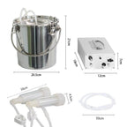 mapotad 7l goat electric milking machine, automatic rechargeable battery powered pulsation vacuum pump with 2 teat cups stainless steel bucket for goat(battery model)