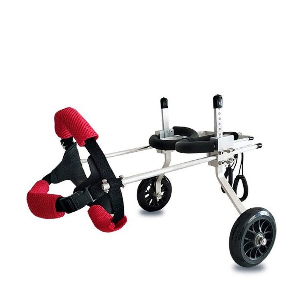 ZHIJIA Pet Disabled Wheelchair Pet Wheelchair Aluminum Alloy 2 Wheel Sports Car Suitable for Disabled Cats and Dogs, Red Light Weight