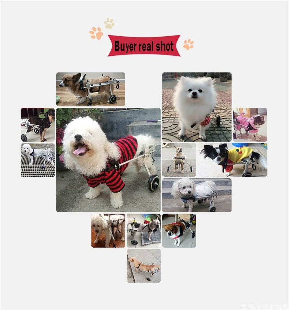 ZHIJIA Pet Disabled Wheelchair Pet Wheelchair Aluminum Alloy 2 Wheel Sports Car Suitable for Disabled Cats and Dogs, Red Light Weight