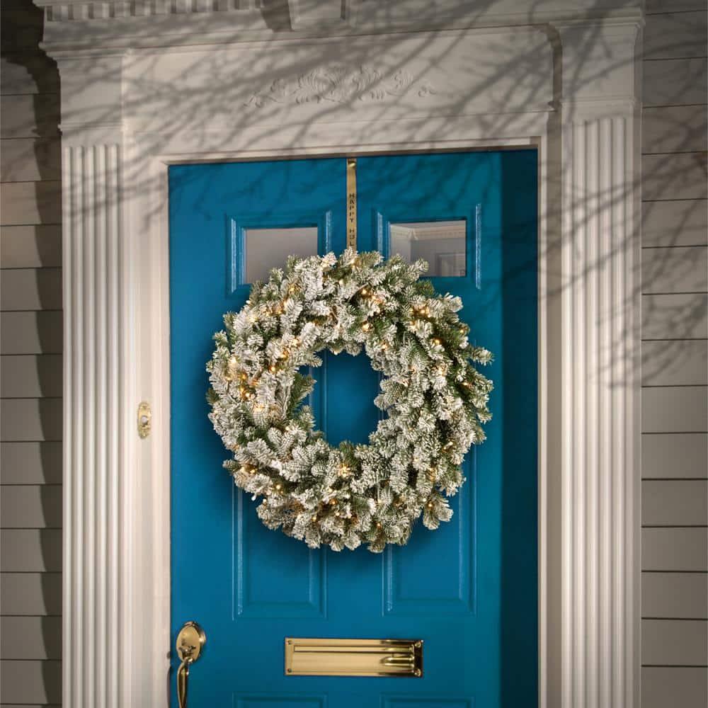 24 " Snowy Sheffield Spruce Artificial Christmas Wreath with Twinkly LED Lights
