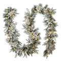 6 ft. Feel Real Frosted Colonial Artificial Christmas Garland with 400 Dual Color LED Cosmic Lights