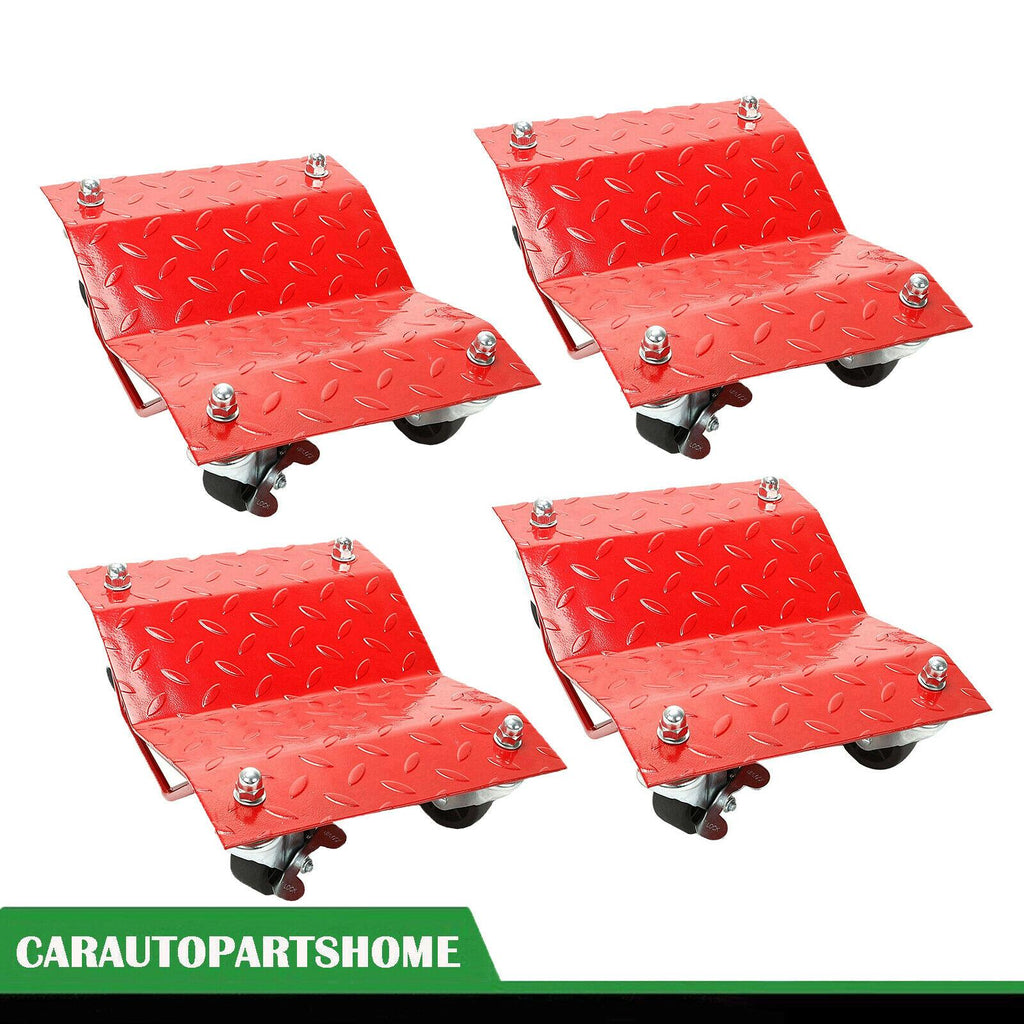 4Pcs 12"x16" Tire Wheel Dollies Dolly Vehicle Car Auto Repair Red Skate 3000lb