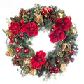 Village Lighting 30 in. Red Magnolia Pre-lit LED Wreath