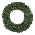 7 ft. Pre-Lit Commercial Canadian Pine Artificial Christmas Wreath, Clear Lights