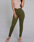 solid skinny pencil feet pants