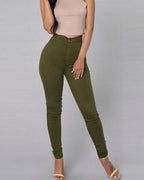 solid skinny pencil feet pants