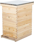 letra bee hive, 3 layer bees house beekeeping box with 10 medium &amp;20 deep honeycomb foundation frames, bee box for beekeeper starter, beekeeping supplies equipment, wood complete honey bee hives kit