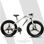 CHICAI Adult 26-inch High-Carbon Beach Snow Fat Bike Mountain Cross-Country Steel Ultra-Wide Tire Sports Bike 21-30speed Low-Speed Racing Student Bike (Size : 27-Speed)