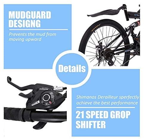 Mountain Bike, 26 Inch Full Suspension 21 Speeds  Carbon Steel Mountain Bike for Adults, Non-Slip Bike, Disc Brake MTB Bikes for Men and Women, Fast Delivery [USA in Stock ]