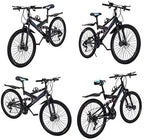 Mountain Bike, 26 Inch Full Suspension 21 Speeds  Carbon Steel Mountain Bike for Adults, Non-Slip Bike, Disc Brake MTB Bikes for Men and Women, Fast Delivery [USA in Stock ]