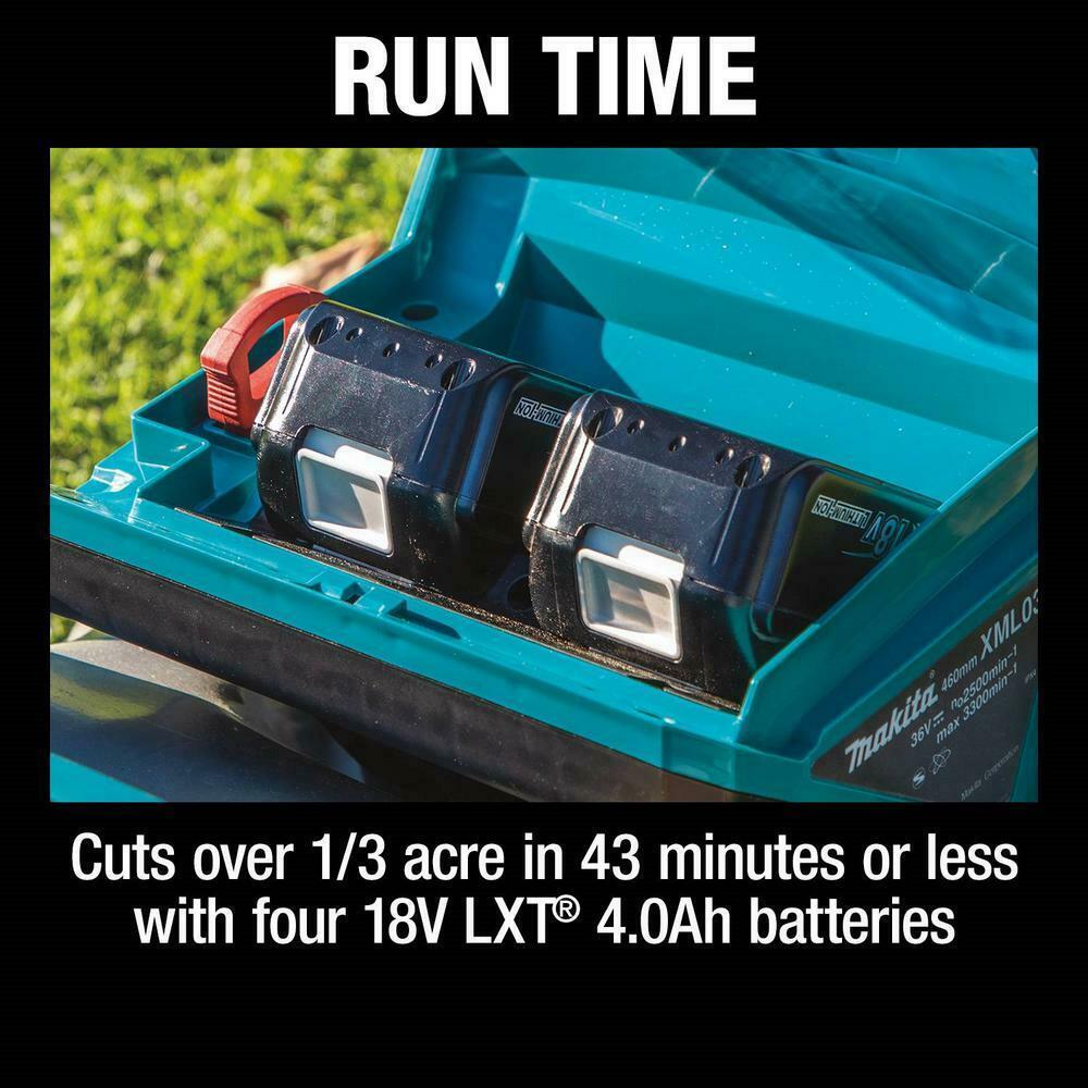 Makita Push Lawn Mower 18 in. 18V Brushless 4-Battery/Charger/Bag Kit Included
