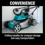 Makita Push Lawn Mower 18 in. 18V Brushless 4-Battery/Charger/Bag Kit Included
