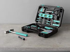 142-Piece Household Tool Kit for Home Repair, Hand Tools with StoraCase, 13.39 x 9.25 x 2.95 inch, Turquoise