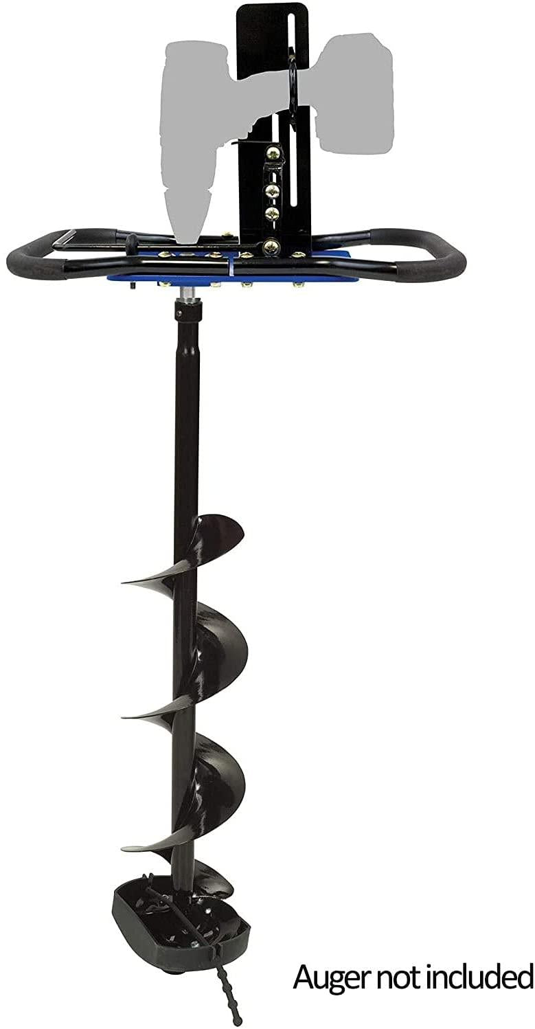 clam 9935 portable lightweight aluminum ice fishing auger drill plate with mounting hardware for 18 volt cordless drill, accessory only