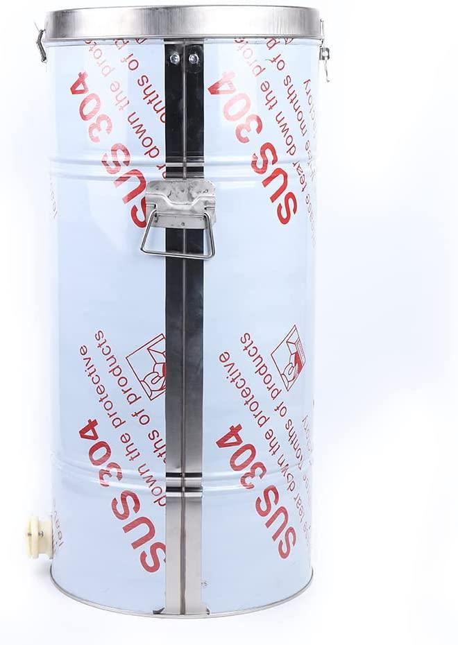 yiyibyus 2 frame manual honey extractor, stainless steel detachable honey wax beekeeping home tool beekeeping equipment for family use