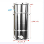 yiyibyus 2 frame manual honey extractor, stainless steel detachable honey wax beekeeping home tool beekeeping equipment for family use