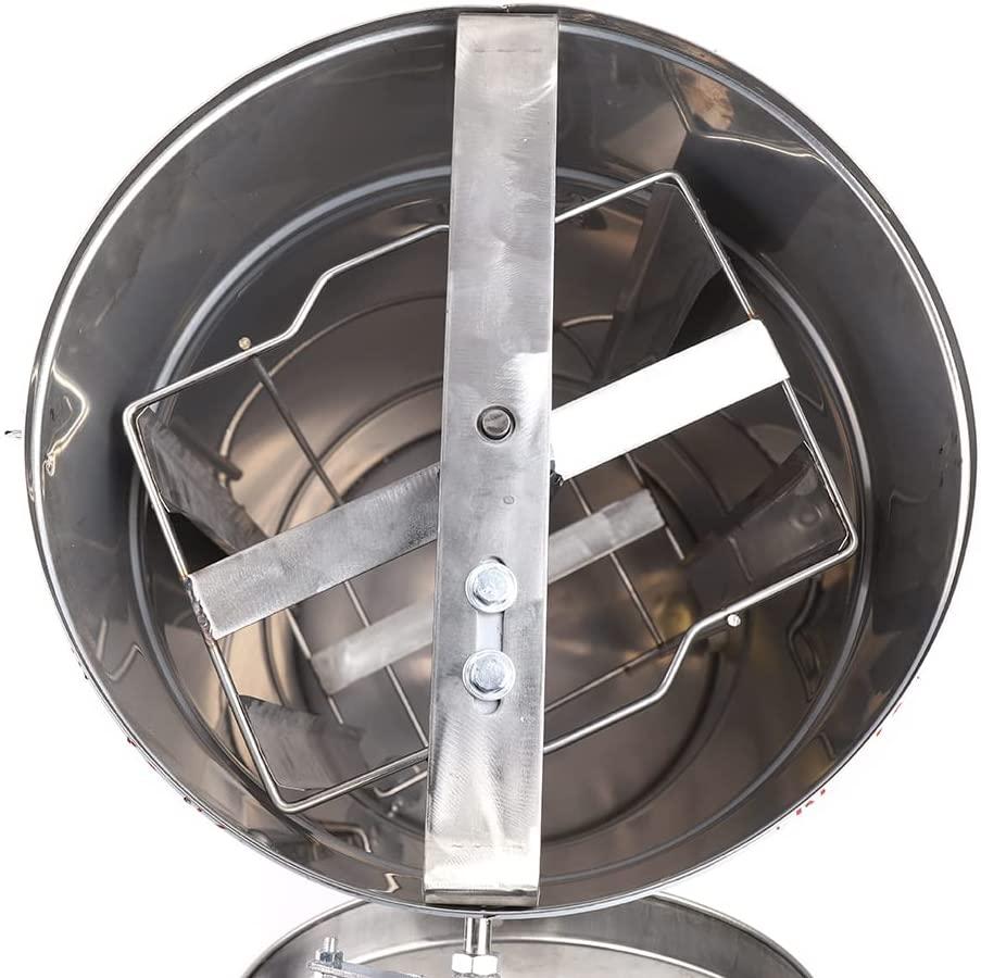 yiyibyus 2 frame manual honey extractor, stainless steel detachable honey wax beekeeping home tool beekeeping equipment for family use