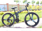 Folding Mountain Bike 21 Speed 26-inch Wheel Double Disc Brake Full Suspension Anti-Slip, Mens MTB Bikes Adult Road Bicycles