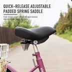 Viribus Adult Three Wheel Tricycle Single Speed Hybrid Cargo Cruiser Trike Bike with Removable Wheeled Basket Bell for Shopping or Dogs Dustproof Bag Exercise Bicycle (Purple/24)
