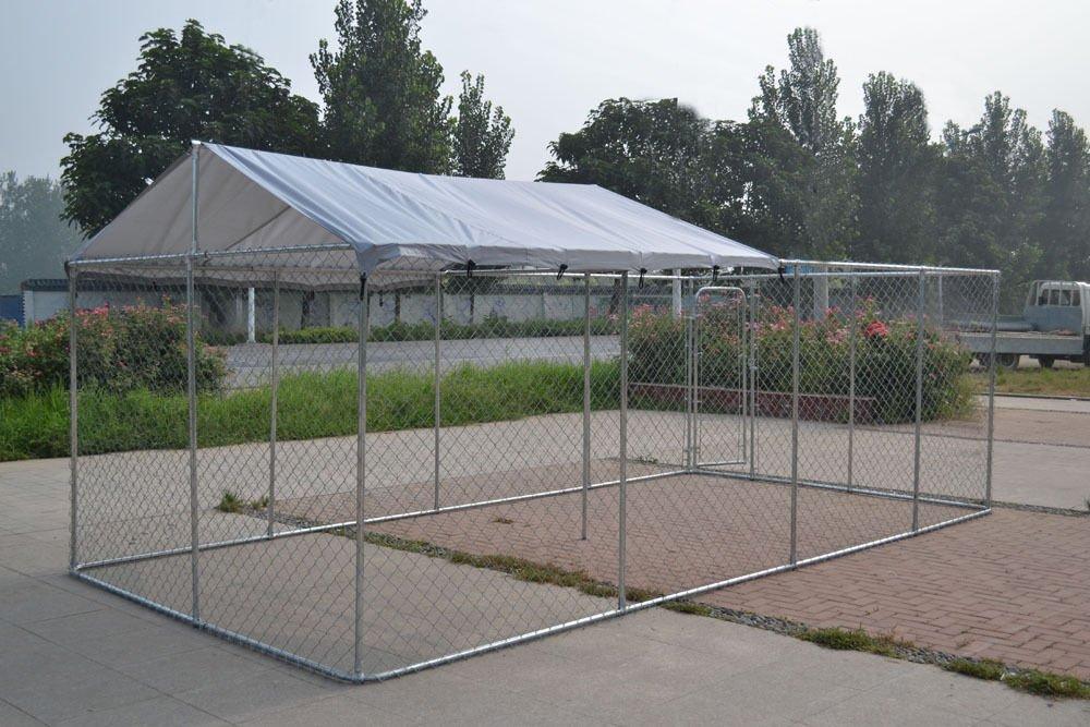 ChickenCoopOutlet Backyard Dog Kennel Outdoor Pet Pen Chain Link Fence House LarCa20'x10'x6'