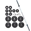 Cast Iron Olympic Weight Plate Set, Olympic Bar with Weight Set by FROGSHOP