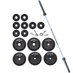 Cast Iron Olympic Weight Plate Set, Olympic Bar with Weight Set by FROGSHOP
