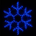24 in. 138-Light LED Blue 18 Point Hanging Snowflake Decor