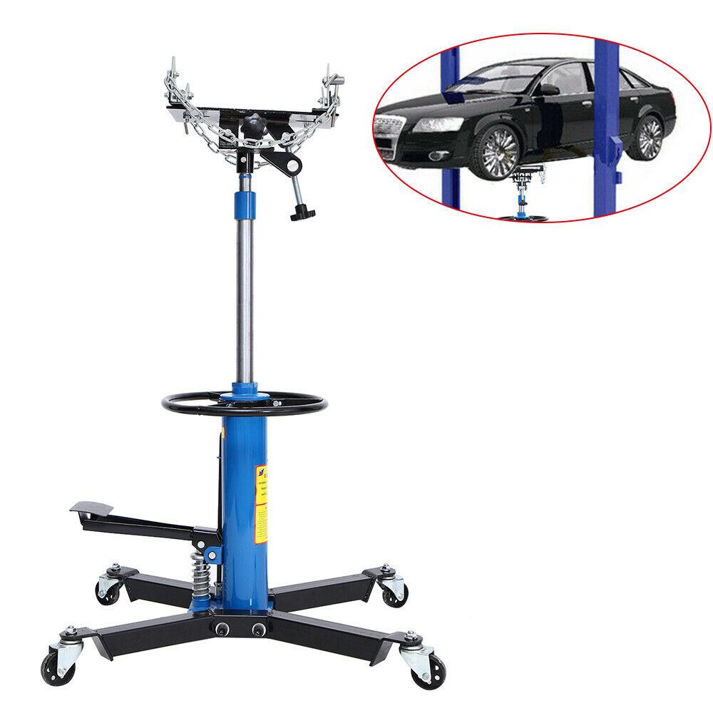 1100LBS 2 StaHydraulic Transmission Jack w/ 360閹虹爤wivel Wheels Lift Hoist Blue