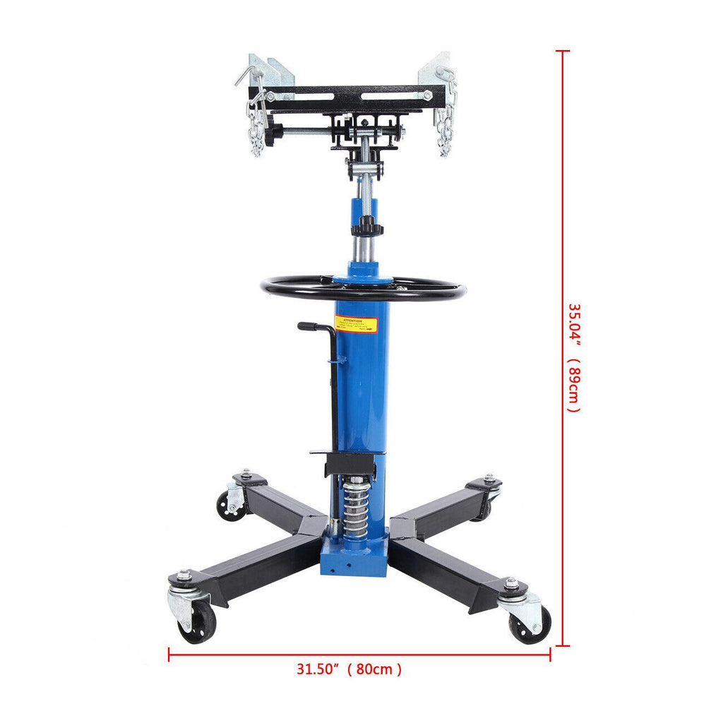 1100LBS 2 StaHydraulic Transmission Jack w/ 360閹虹爤wivel Wheels Lift Hoist Blue