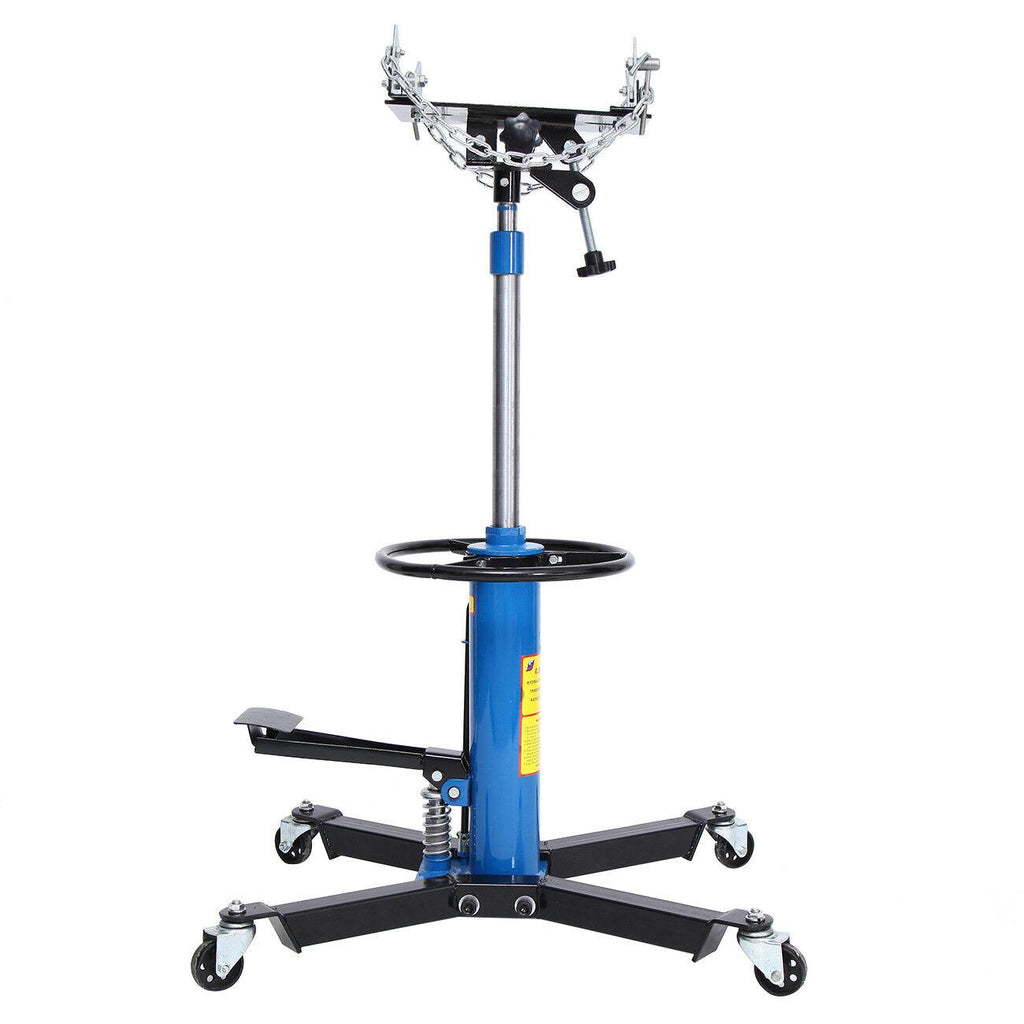 1100LBS 2 StaHydraulic Transmission Jack w/ 360閹虹爤wivel Wheels Lift Hoist Blue