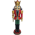 48 in. Red Resin Christmas Nutcracker King Wearing a Crown with LED Light