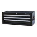 Industrial 3 Drawers Portable Metal Intermediate Box, 26" Middle Tool Chest Cabinet with Ball Bearing Drawer Slides, Steel Tool StoraBox Organizer 4009 Black
