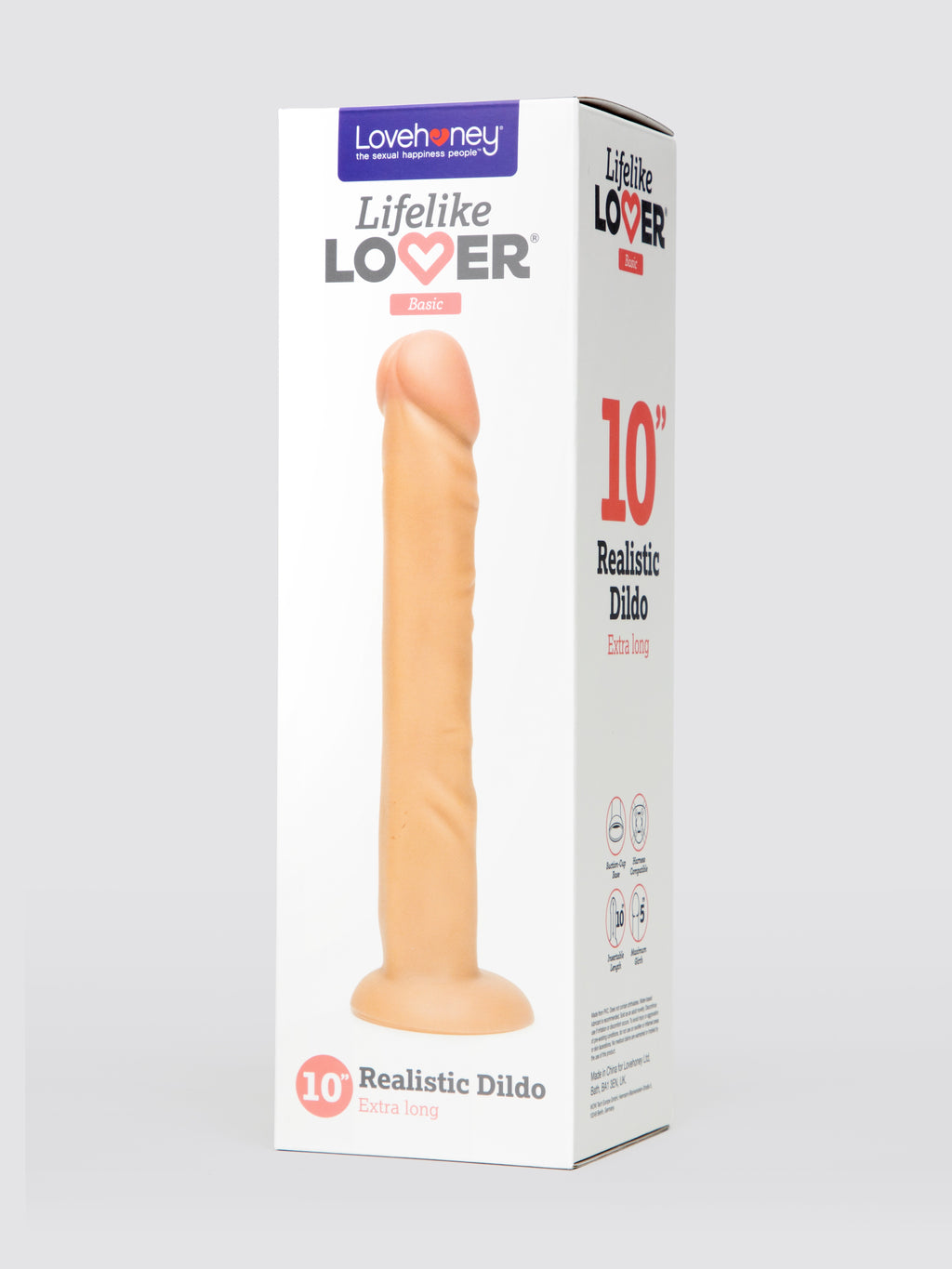 Lifelike Lover Basic Realistic Suction Cup Dildo 10 Inch, Flesh Tan | Flesh Tan