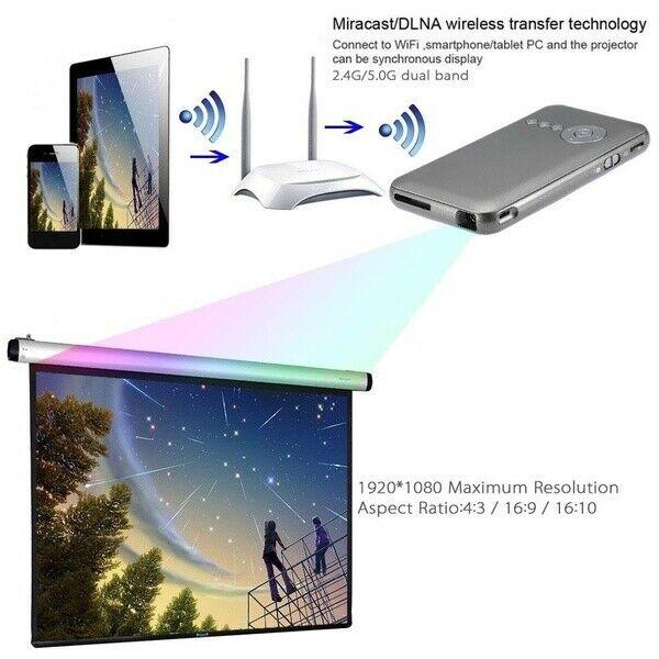 16gb m6 2 in 1 wifi bluetooth 4.0 smart mobile dlp led projector theater +tv box