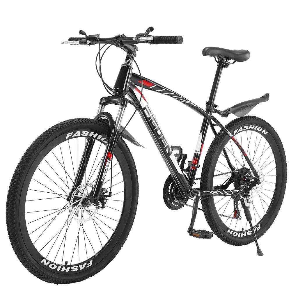 Pinkpaopao 26 Inch Mountain Bike With 21 Speed Dual Disc Brakes Full Suspension Non-slip