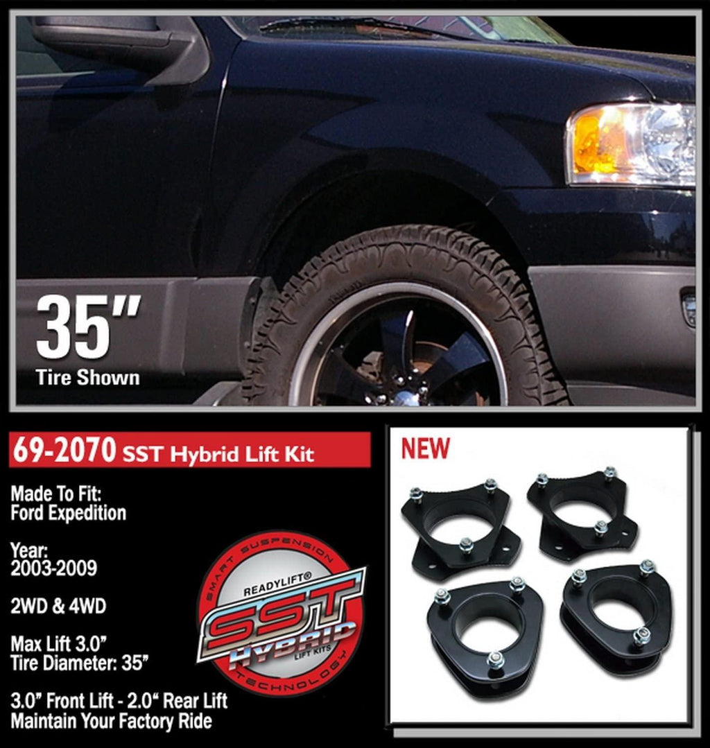 readylift 69-2070 3"f / 2"r lift kit - ford expedition/navigator 2003-2017
