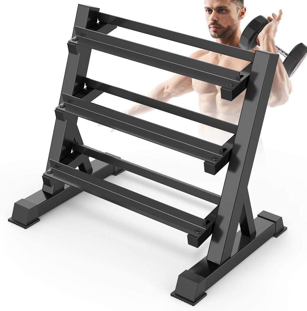 Dripex 3 Tier Heavy Duty Dumbbell Rack Home Gym Weight Rack Dumbbell StoraStand Holder, Latest Model(Rack Only)