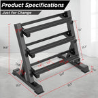 Dripex 3 Tier Heavy Duty Dumbbell Rack Home Gym Weight Rack Dumbbell StoraStand Holder, Latest Model(Rack Only)