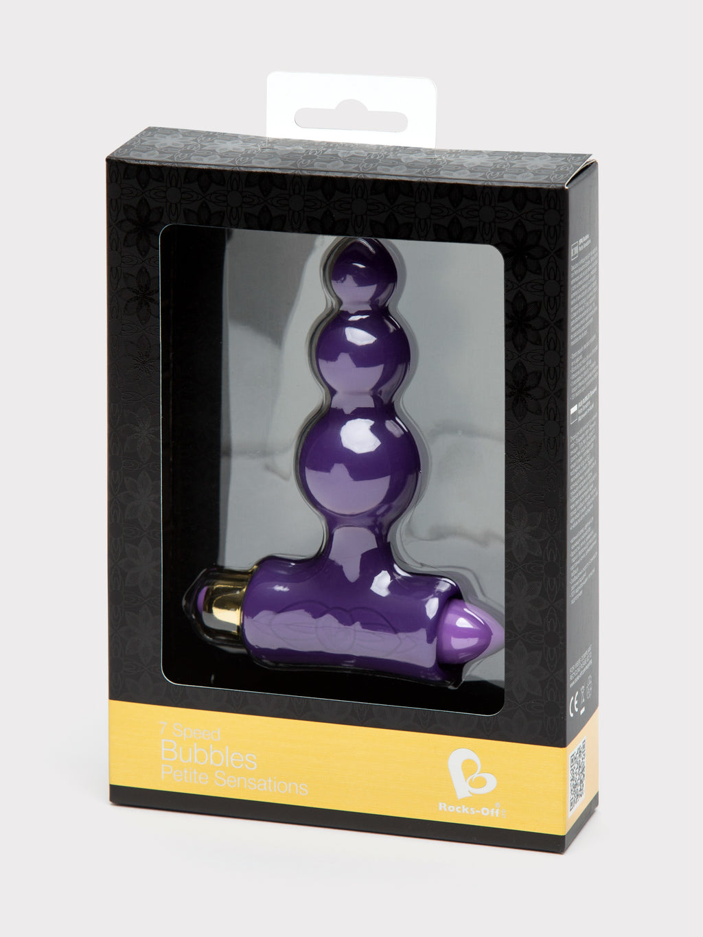 Rocks Off Petite Sensations Bubbles 7 Function Vibrating Anal Beads, Purple