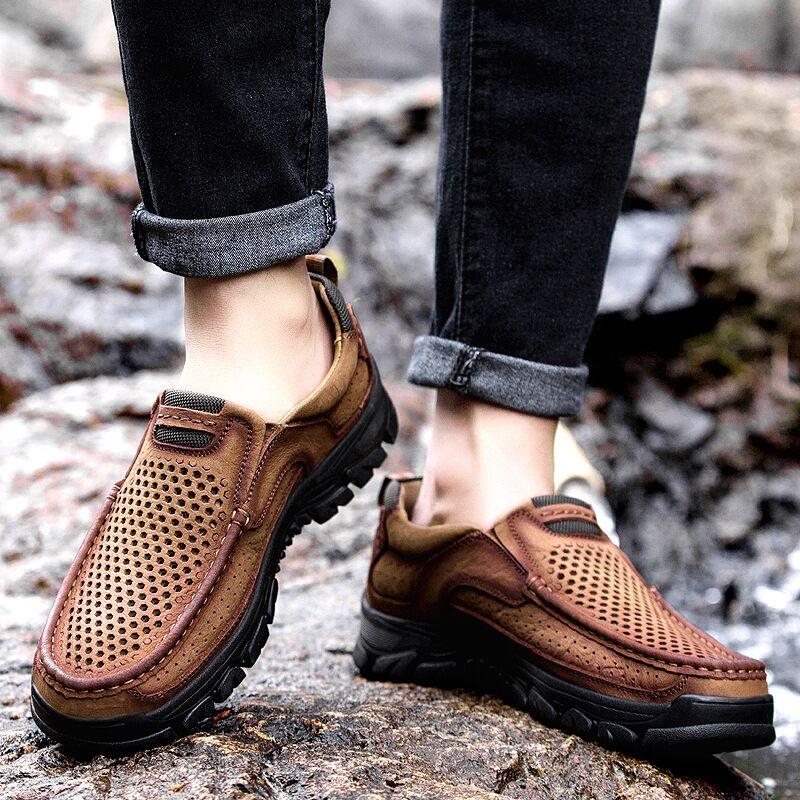 Shoes - 2021 Breathable ng Summer Genuine Leather Casual Men Shoes