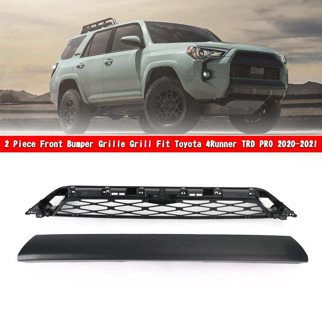 No Need to drill Version 4Runner TRD PRO 20-23 Black Front Bumper Grill+Gray Generic