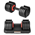 44 lbs Dumbbell, Adjustable Dumbbell with Safe Lock &amp; Base, Fitness Dumbbell for Body Workout, Black &amp; Red